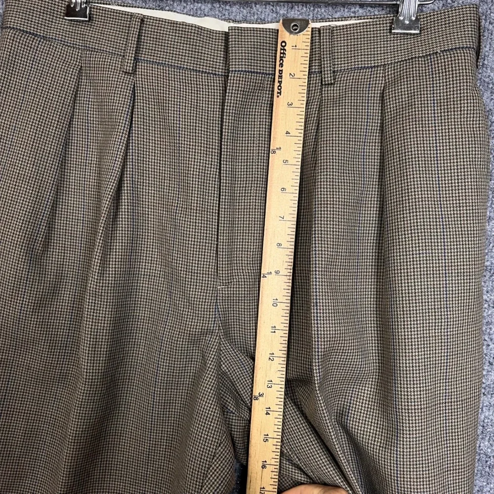VINTAGE J Crew Oarsman Wool Dress Pants 34 Excellent Pleated Cuffed Houndstooth